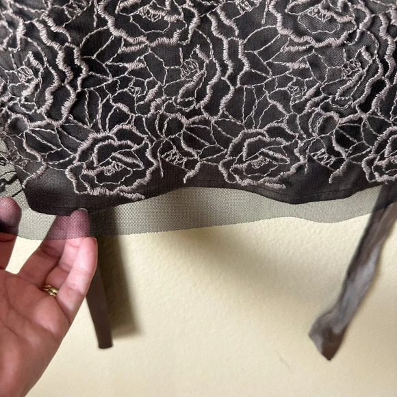 NWT Nordstrom SUZI CHIN Brown Lace & Satin Strapless Cocktail Dress Size 8 - Picture 4 of 10